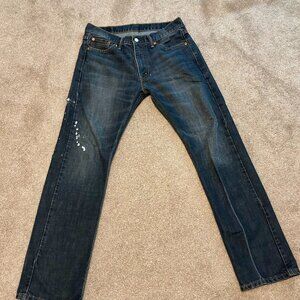 Men's Levi 513 Jeans Sized 32x32 Dark Blue